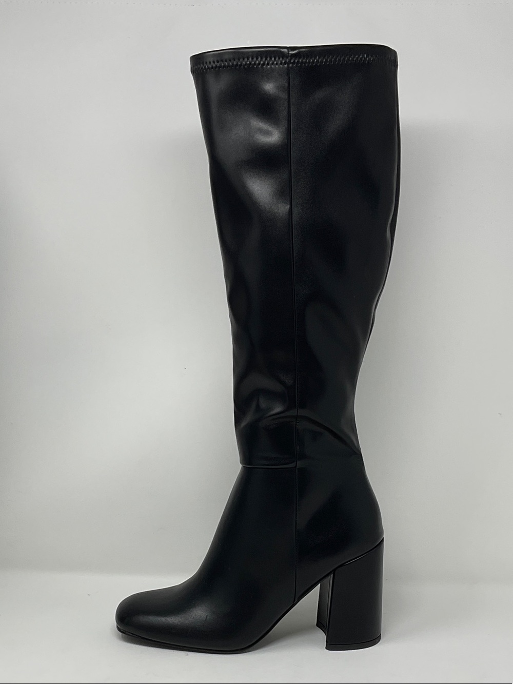 Madden Girl Black Knee-High Heeled Boots - Picture 3 of 5